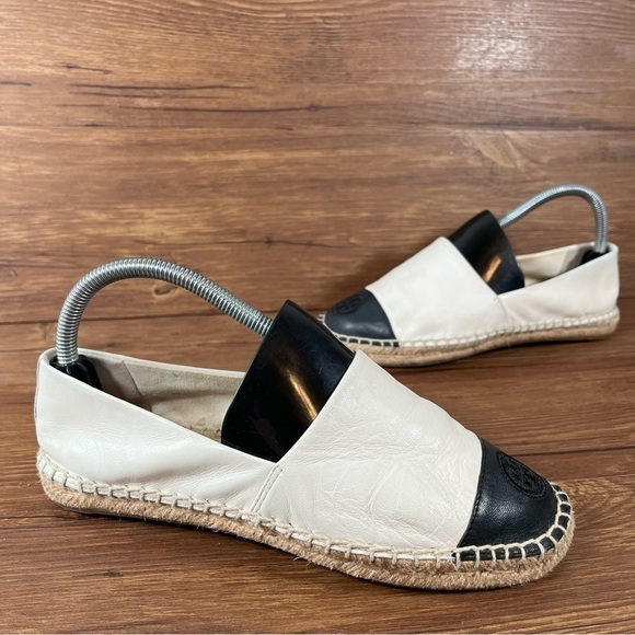 Tory Burch Colorblock Slip-On Leather Espadrille Flats Women’s Size 7 Shoes - Picture 1 of 10